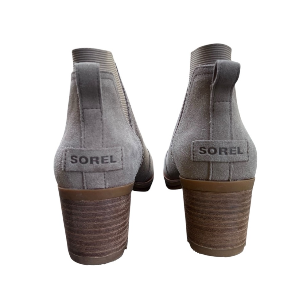 Sorel Women's Cate Water Resistant Lug Sole Chelsea Booties Size 9 Taupe - Picture 4 of 13